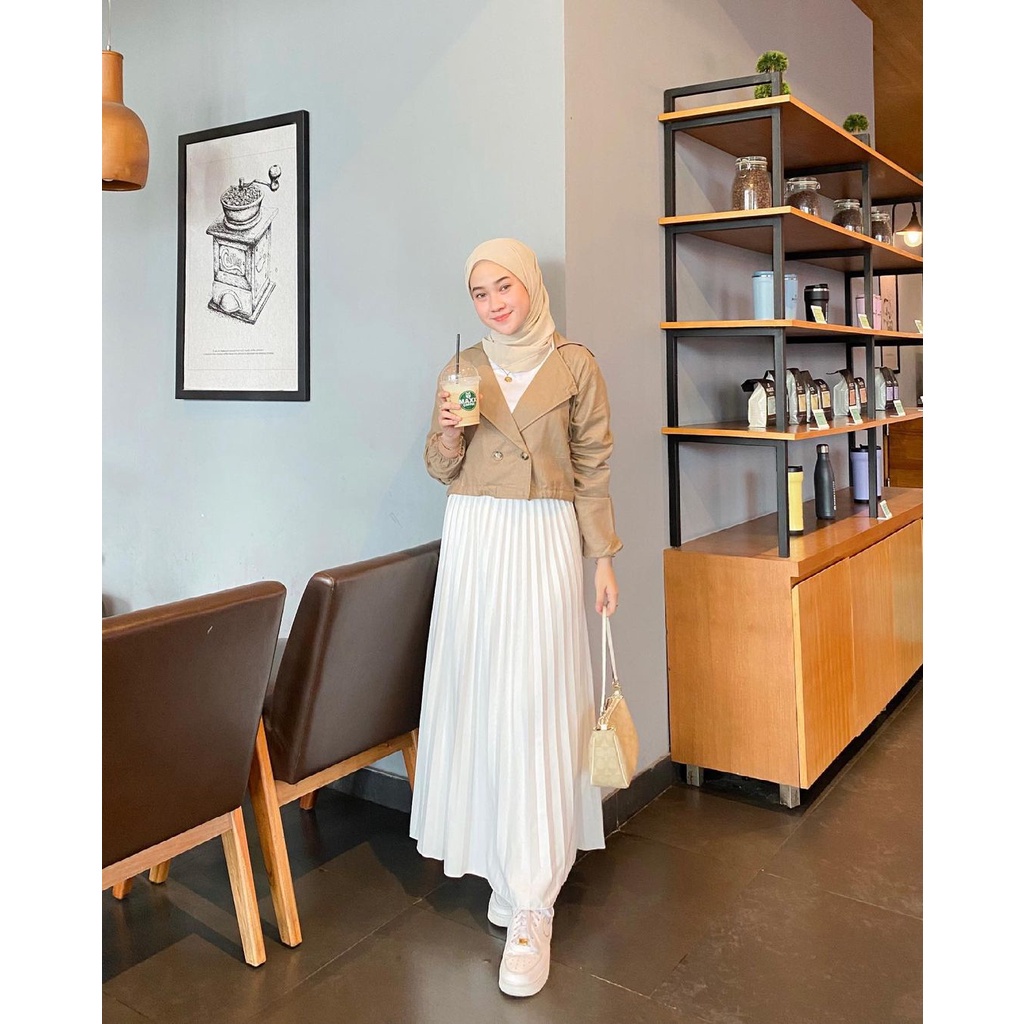 ADARA BLAZER CROP WANITA BAHAN LINEN TERBARU TARA JAKET