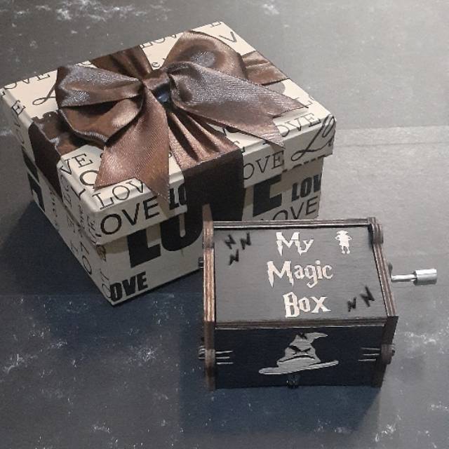 Kotak Musik Karakter Harry Potter Hitam Motif Baru Music Box