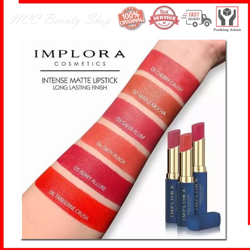 * NCC * Implora Intense Matte Lipstick - Long Lasting Finish Lipstik Make Up Pewarna Peronah Bibir