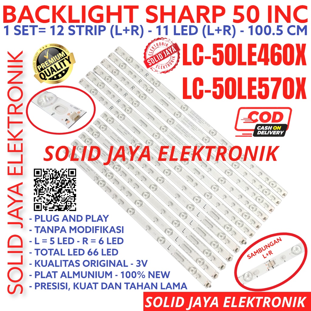 BACKLIGHT TV LED SHARP 50 INC LC 50LE460 50LE570 50LE460X 50LE570X LC50LE460 LC50LE570 LC50LE460X LC50LE570X LAMPU BL 11K 3K 50LE 50INCH 50IN 50INC LC-50LE460X LC-50LE570X LC-50LE460 LC-50LE570 SHARP