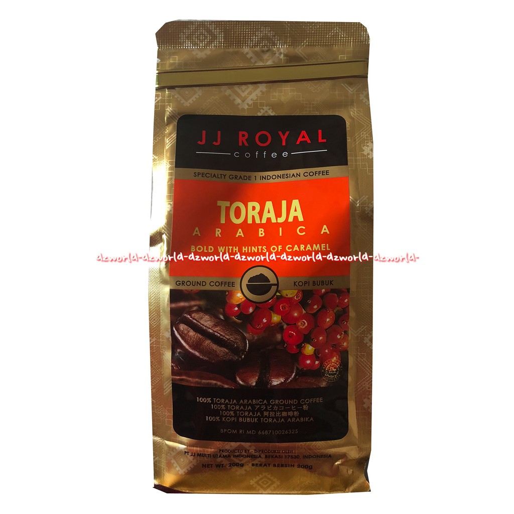 JJ Royal Toraja Arabica 200gr Ground Coffe Kopi Bubuk Jeje JjRoyal Torajja Sulawesi Arabika