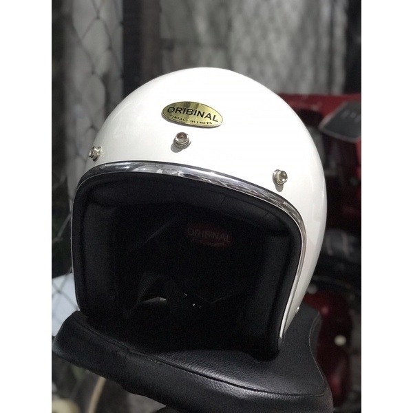 helm oribinal halfface putih polos