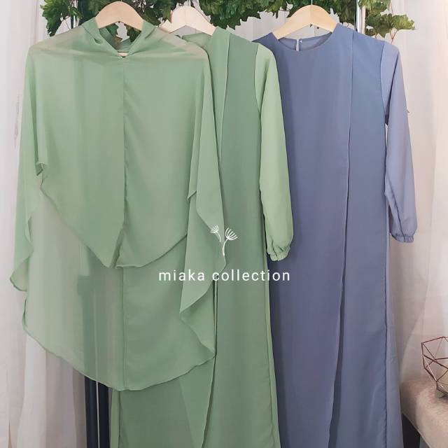 PAOLA SET Gamis Dress Syari Lengan Panjang (+include jilbab)