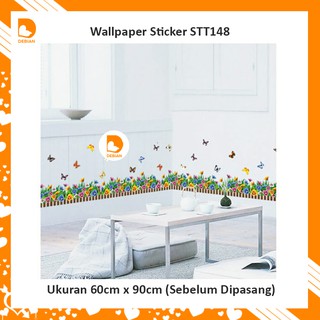  WALLPAPER  DINDING  WALL STICKER  RUMAH MOTIF  RUMPUT BUNGA  