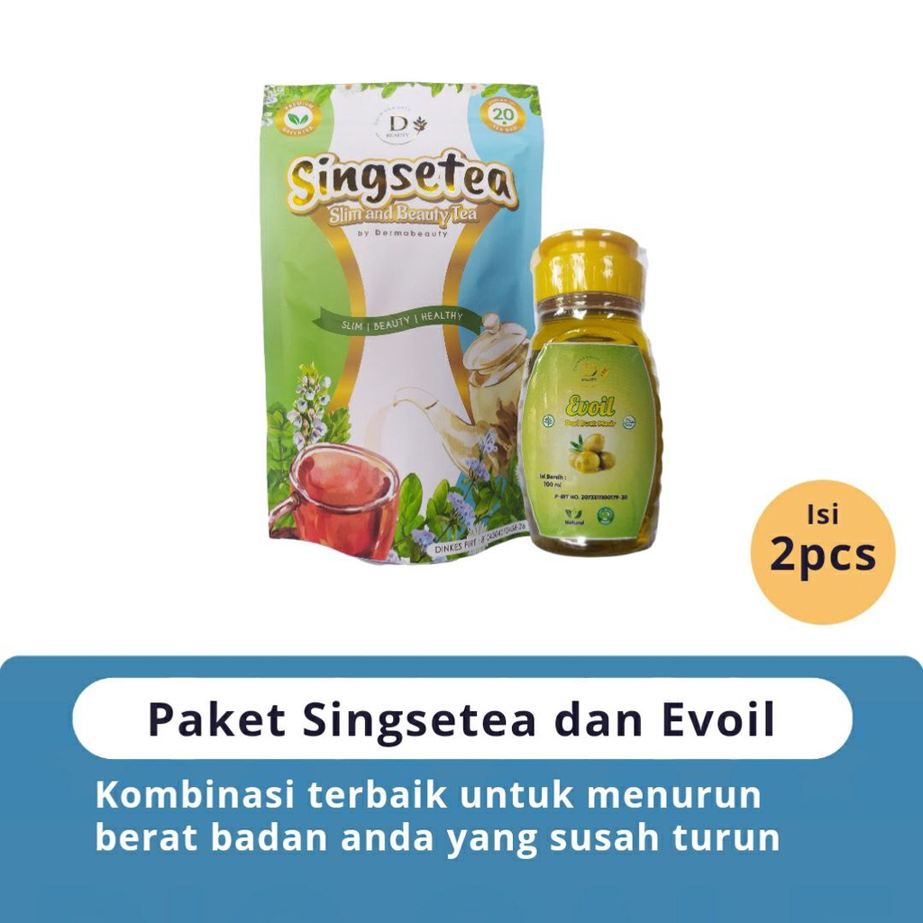Singsetea Dan Evoil Ori Pelangsing Herbal by Double Beauty Diet Penurun Berat Badan
