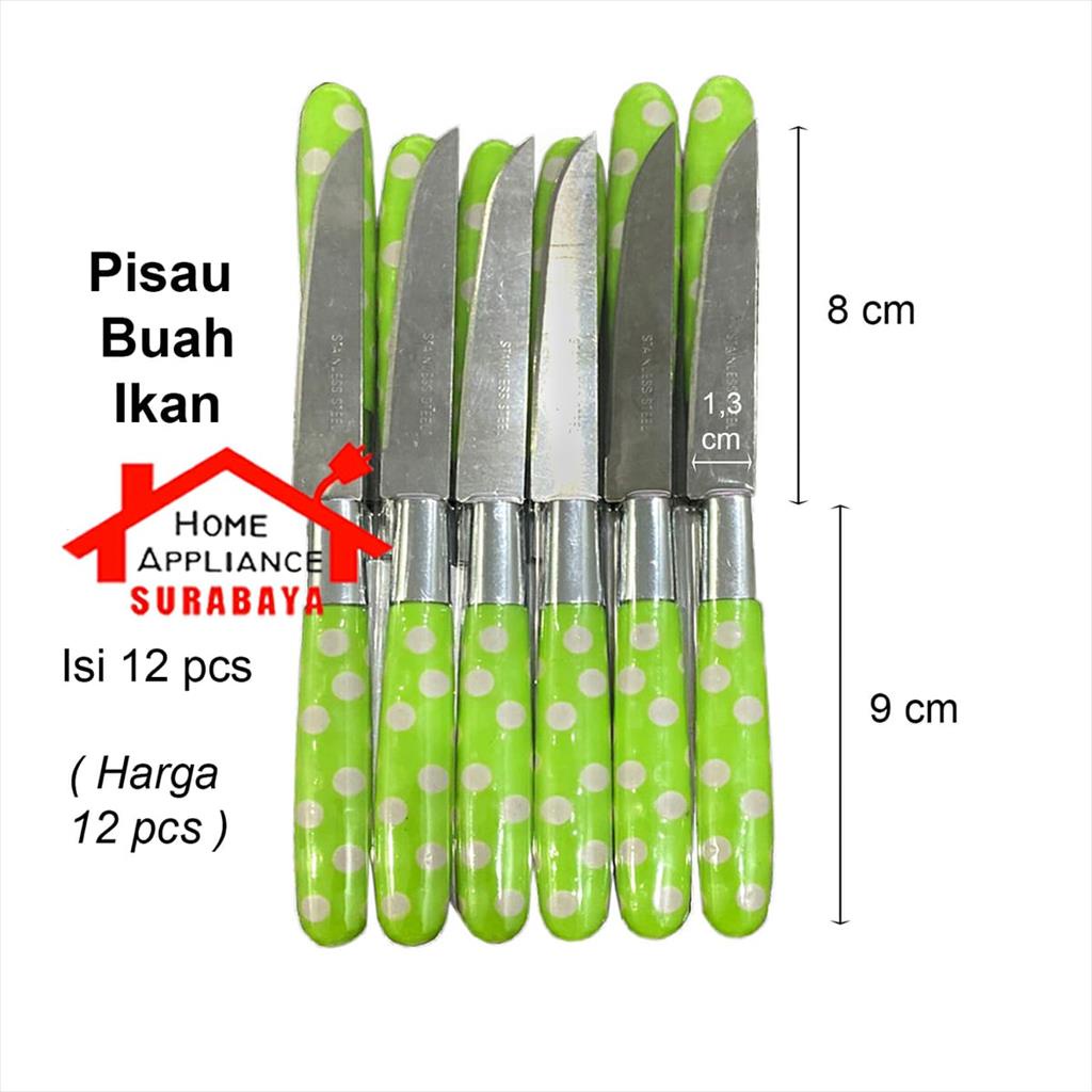 Pisau Dapur Set Buah - Ikan Kecil Stainless Steel Isi 12 PCS - Pemotong Sayur Roti