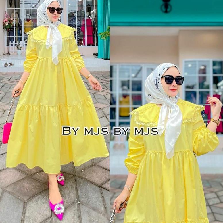 "AIA. 8879" Midi dress muslim tunikpakaian muslim terkini dress renda/tunik cantik dress2022 midi dr