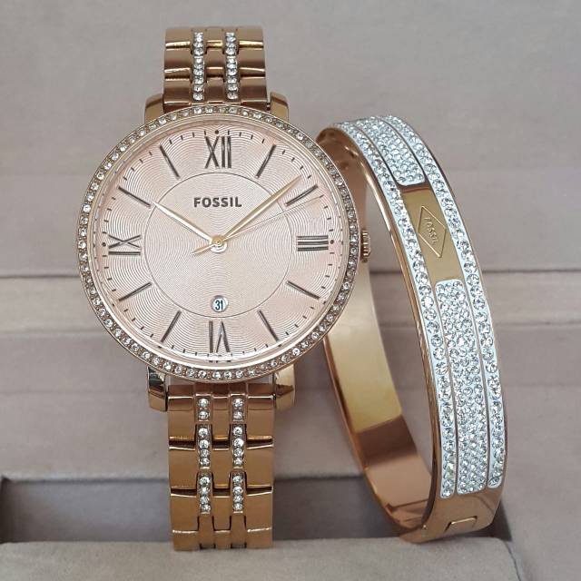 Jam Tangan Wanita ES3546 RG ORI BM Set GELANG Permata Full