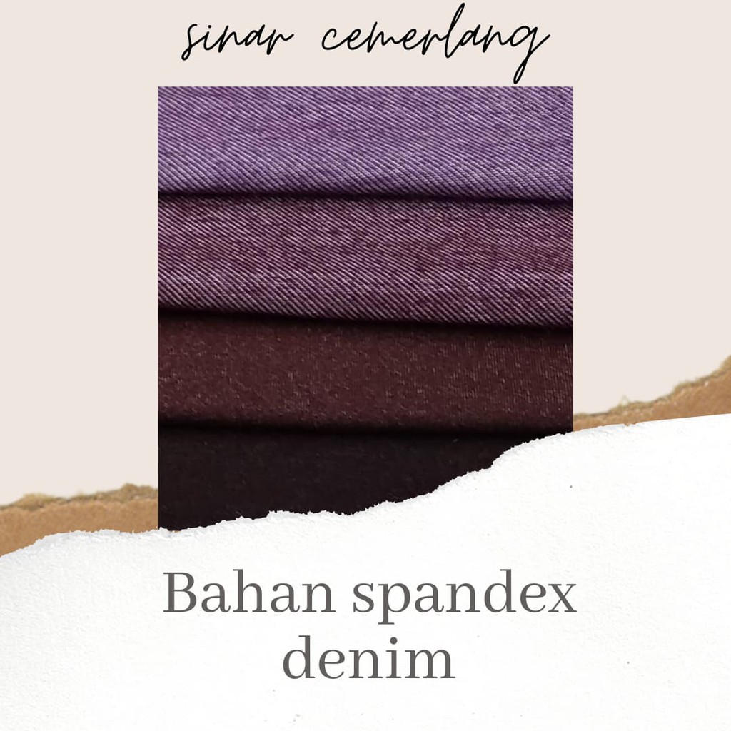 Bahan Kain Denim Spandex Tipis