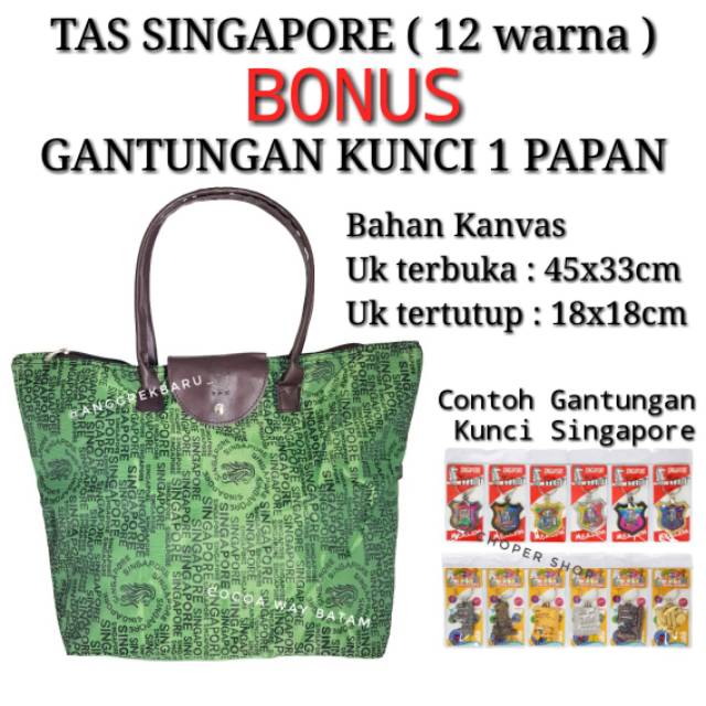 Souvenir Tas Lipat Singapore / Tas Singapura Oleh Oleh / Tas Kanvas Singapura