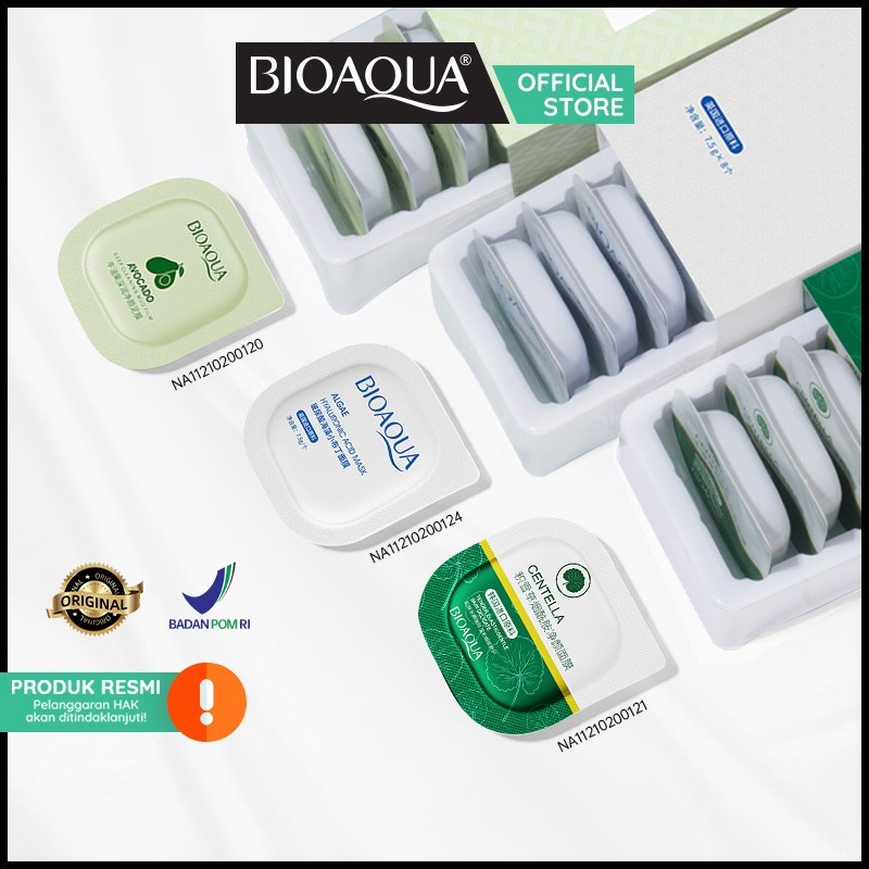 ✨ AKU MURAH ✨【BPOM】BIOAQUA Face Mask centella/Hyaluronic acid/Avocado mud mask