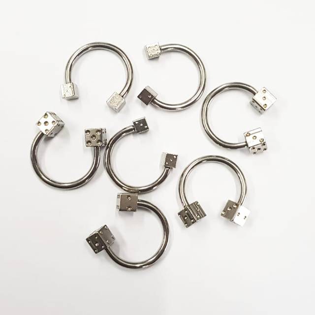 Jual Piercing Earring Tapal Kuda Stainless Steel Dadu Besar Kecil Shopee Indonesia