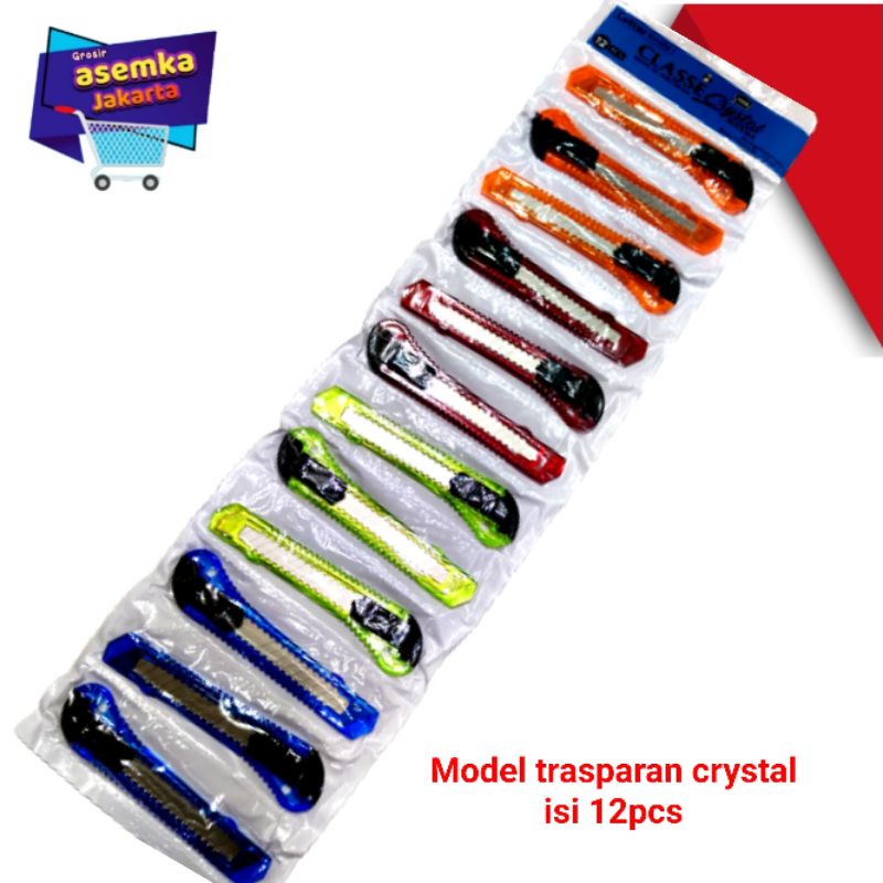 Pisau kater besar L500 Classe Crystal Trasparan Cerah Kualitas bagus grosir (12pcs)