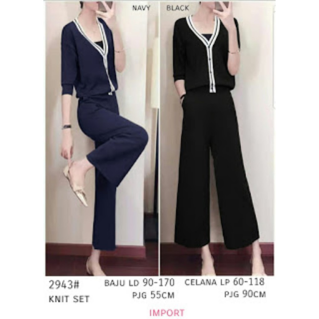 [SET2174] Set Knit 2943 Import-setelan wanita bahan rajut