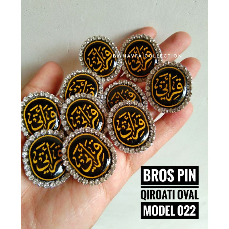 BROS PIN LOGO QIROATI HITAM OVAL/ BROS JILBAB LOGO CUSTOM