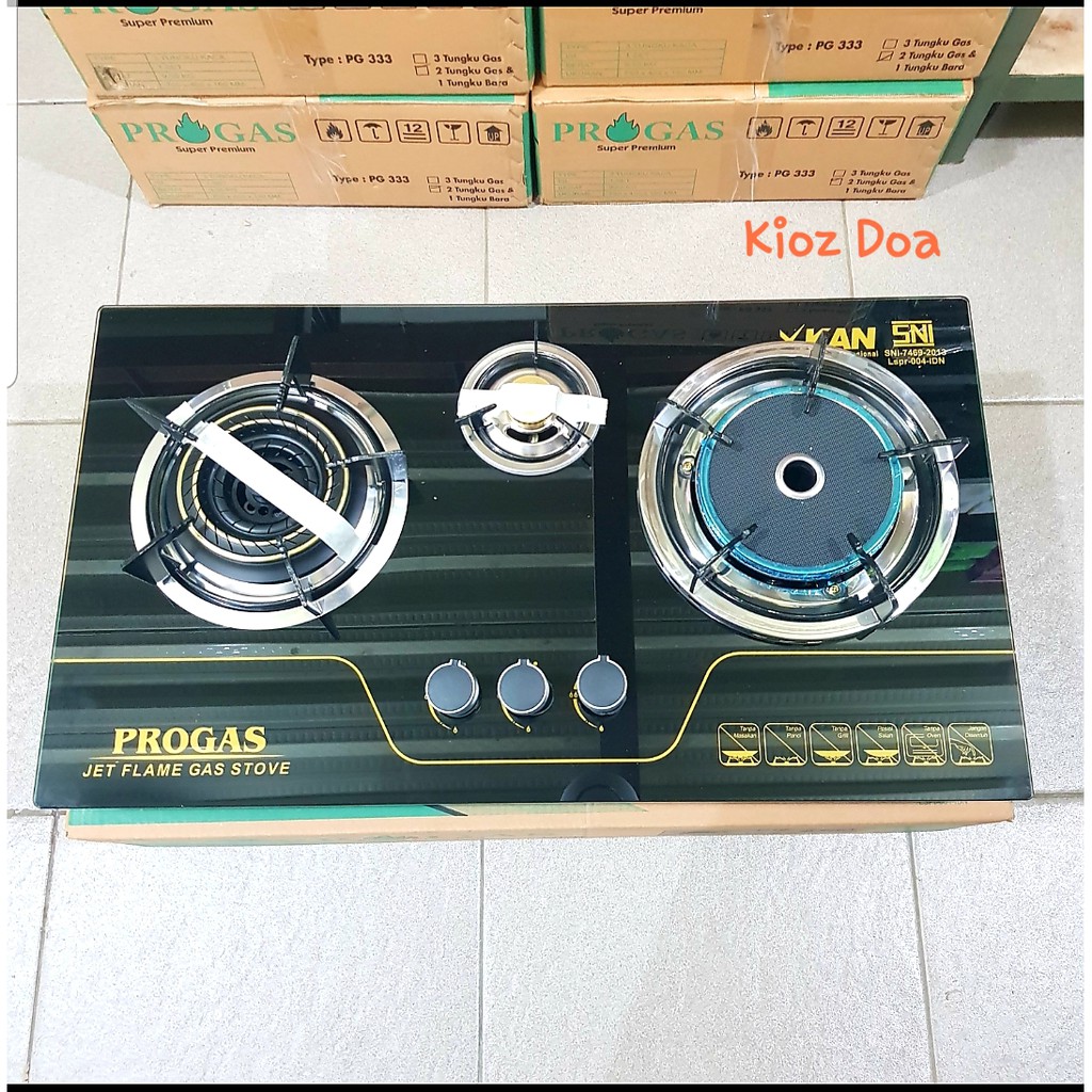 Progas Jet Flame Gas Stove Jual Kompor Progas 3 Tungku Mix Bara / Kompor Gas Progas Bisa Tanam Duduk / Gas  Stove Progas Indonesia|Shopee Indonesia