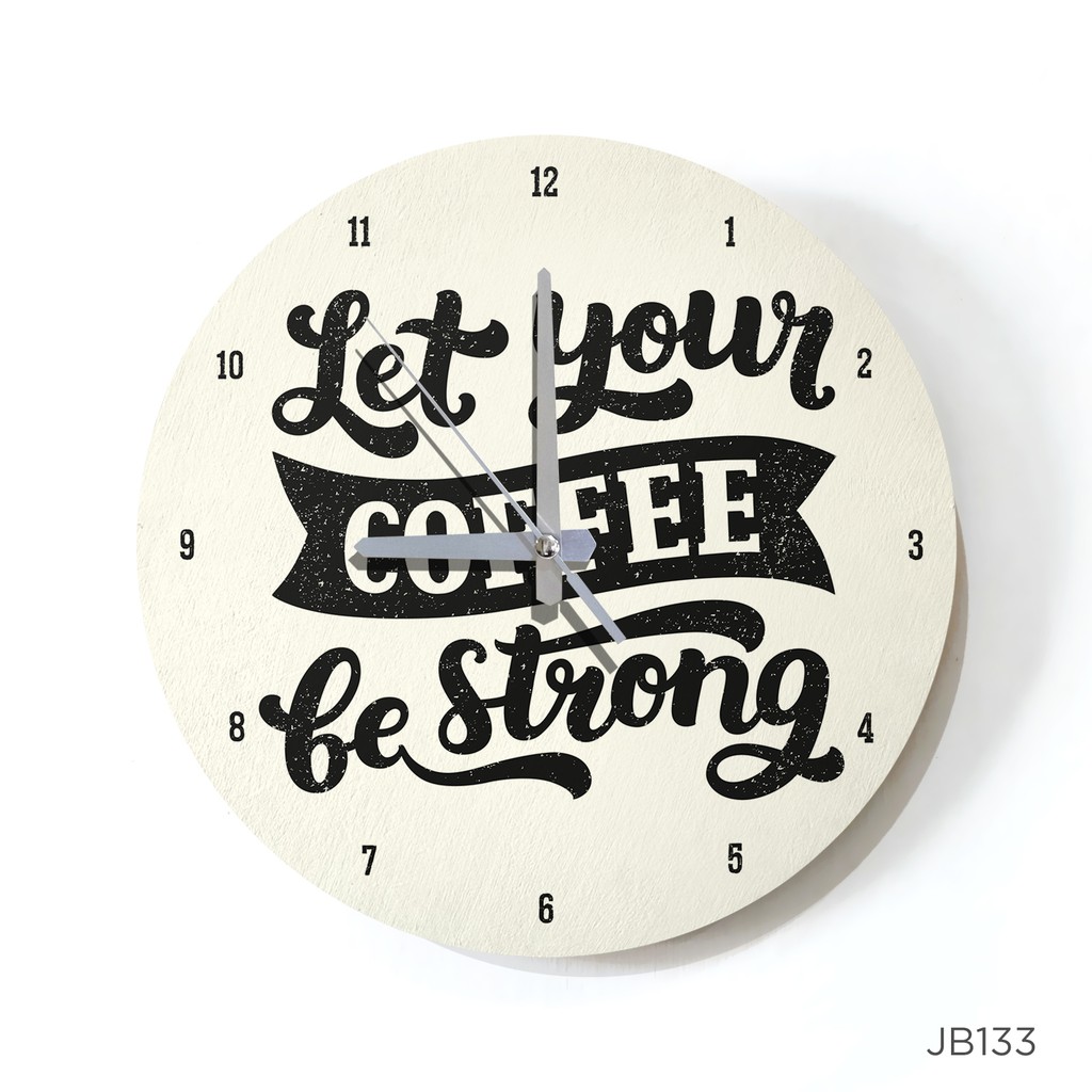 Jam Dinding Bulat Motivation Quote Coffee Diameter 30cm Shopee Indonesia