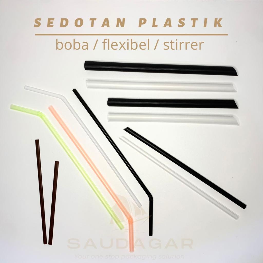 Sedotan plastik higienis / Steril , Bubble / boba / flexibel / stirer