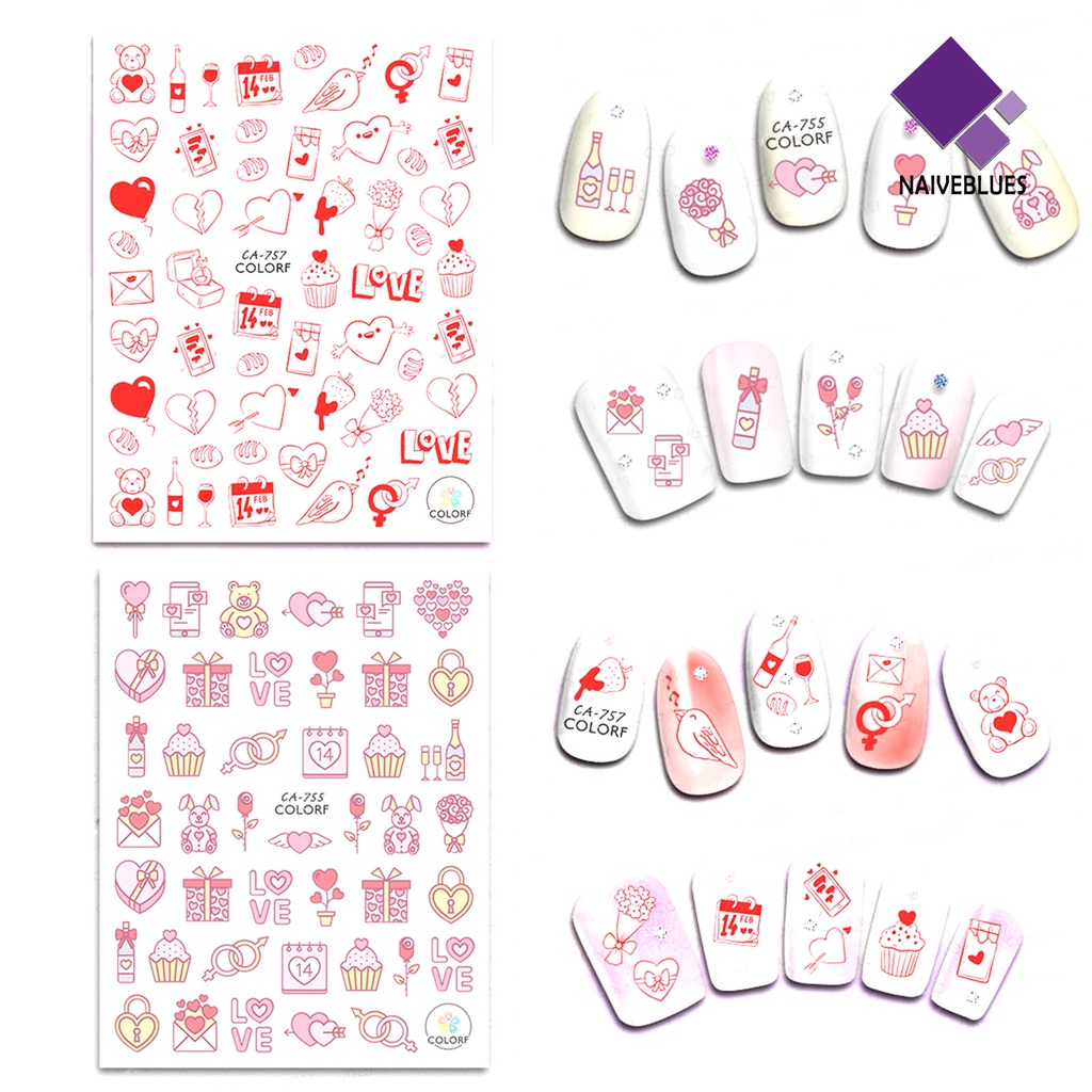 Naiveblue &gt; Stiker Kuku Tahan Air / Pudar Untuk Nail Art