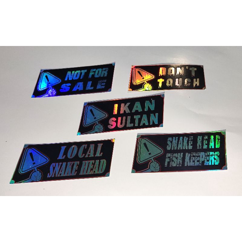 STIKER IKAN CHANNA AWAS IWAK GALAK HOLGRAM