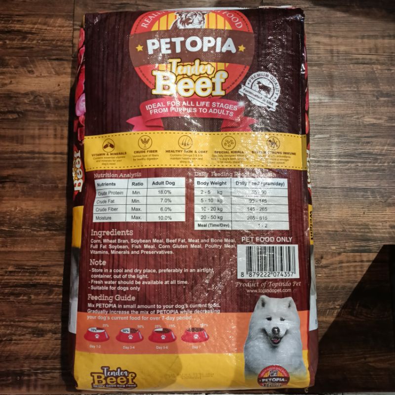 Petopia Dry Food Tender Beef 20 Kg / Dog Food Makanan Anjing (BY INSTAN)