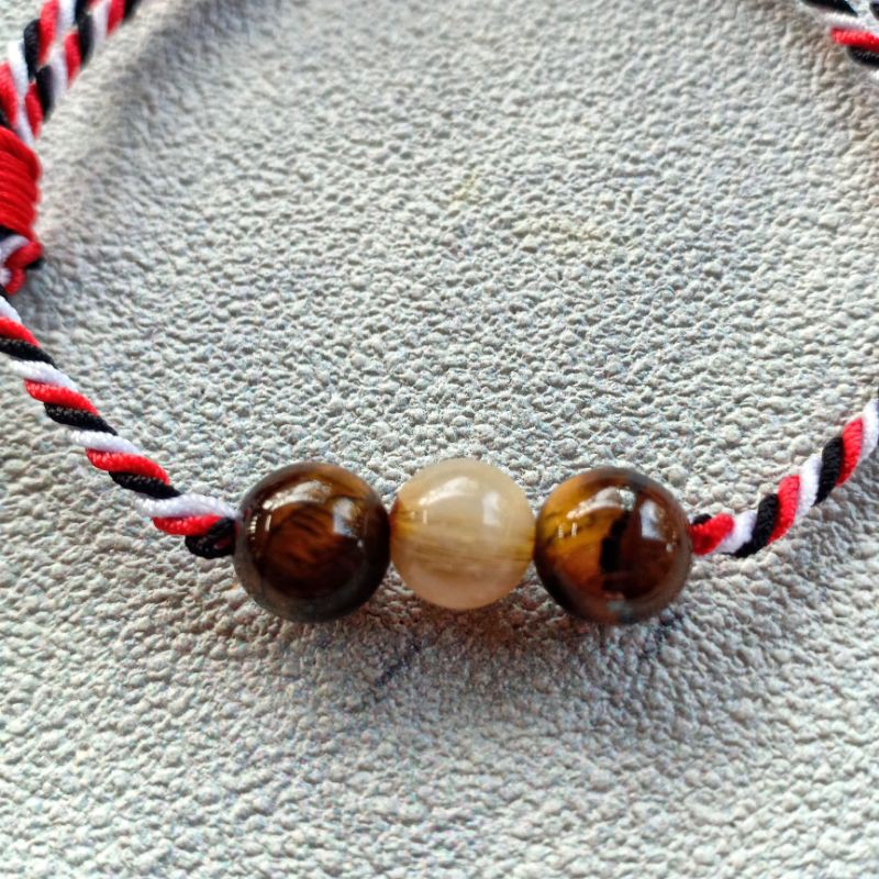 Gelang Tridatu Rambut Sedana &amp; Tiger Eye / Gelang Tridatu Custom / Gelang Rambut Sedana