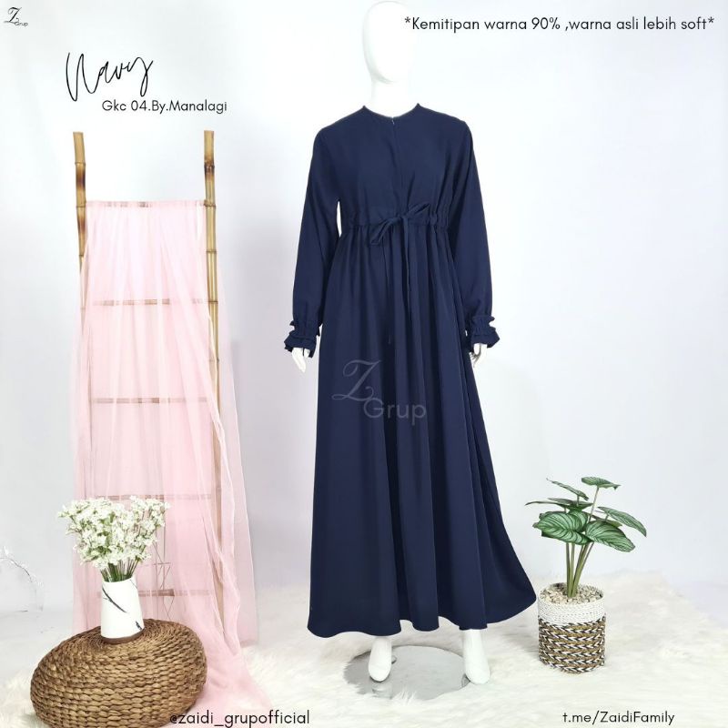 GKC 04 Navy | Gamis by Manalagi.ID | Gamis Syari