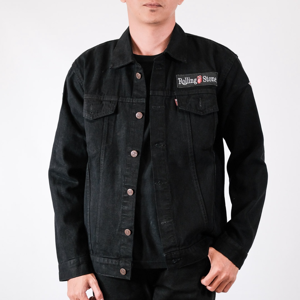 Jaket Jeans Pria Bordir / Jaket Jeans Emblem Band - Nirvana / The Beatles / BMTH-4