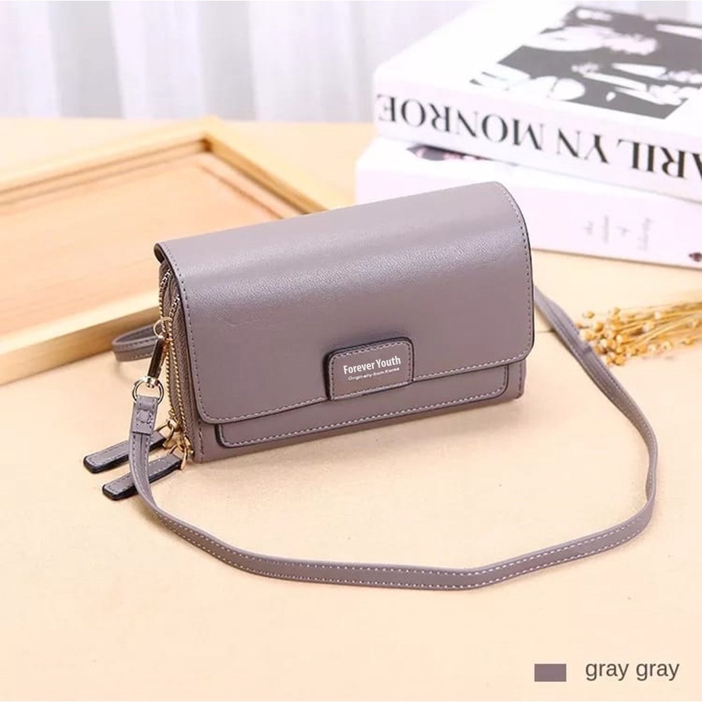 Dompet Panjang Wanita Slingbag Handphone Style Korea Import Real Pict ForeverYoung