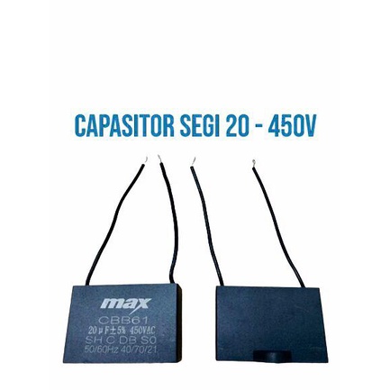 CAPASITOR FAN SEGI KOTAK MAX 20UF - 450V