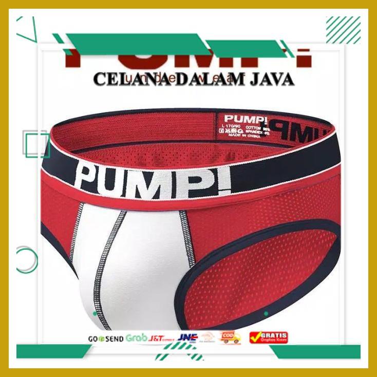 BEST BRAND PUMP CELANA DALAM PRIA SEXY JARING MERAH KUALITAS SANGAT BAIK