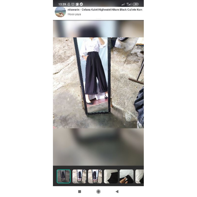 Celana Kulot Highwaist Hitam Black Cullote Korean Overlength Cullotes Pants GU Uniqlo