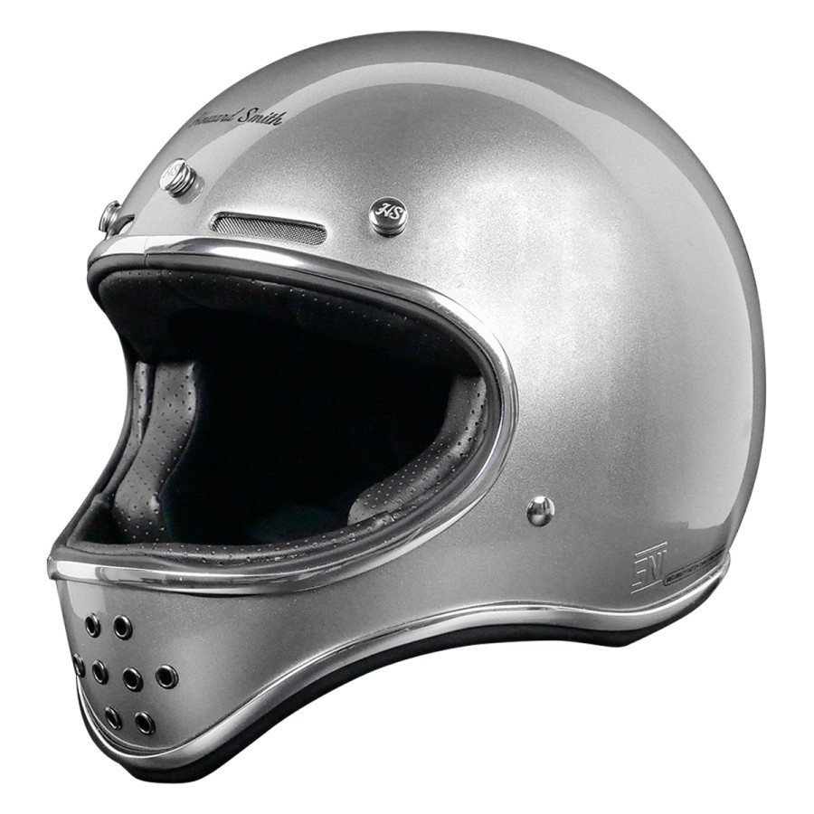 Howard Smith Bobber Retro Helm Full Face - Silver Met