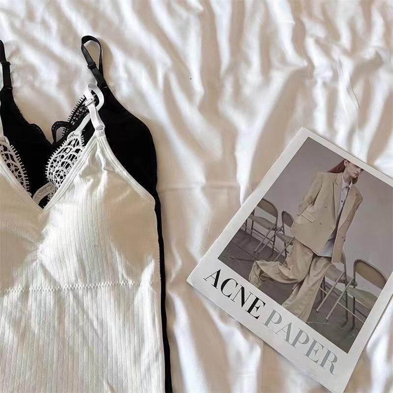 Feminin Tank Top Wanita Motif Kupu Tali Stel Adjustable Tanktop Bra Cewek Korean Style-7