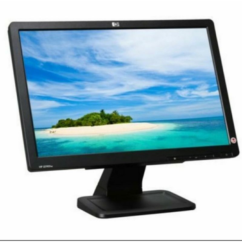 Lcd Monitor 19 Inch Hp Wide Screen Lengkap Kabel Mulus Like New Jossss