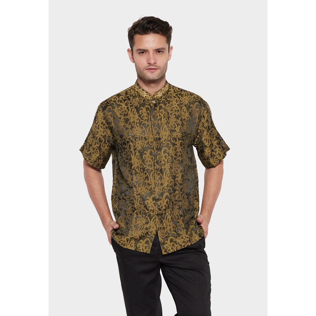 AL-AROFI Baju Koko Pria - Ergani Cotton Shirt Yellow