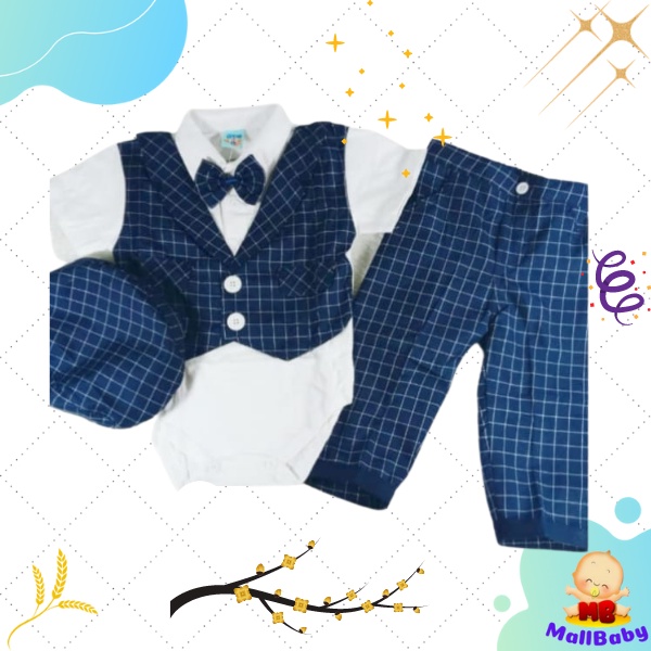 Baju Bayi Laki Laki 6 12 Bulan Setelan Jumper Kemeja Baju Bepergian Jalan Jalan Anak Bayi Topi Little Captain