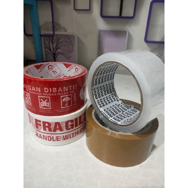 

Lakban Fragile Lakban Jangan Dibanting Putih 2" 72 Yard Lakban Coklat