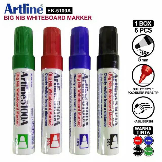 

Spidol Besar Papan tulis-Big Nib Whiteboard Marker Artline EK-5100A