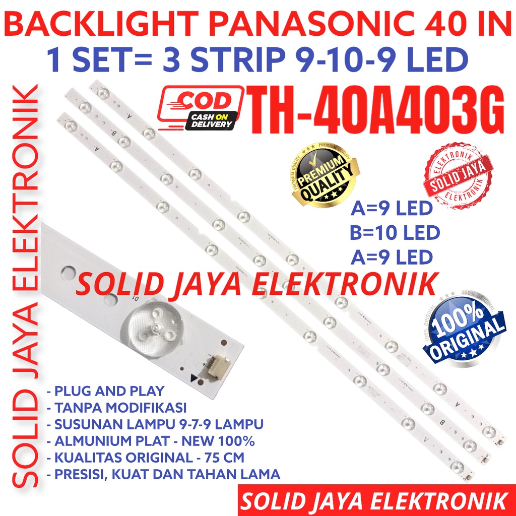 BACKLIGHT TV LED PANASONIC 40 INC TH-40A403G TH40A403G TH 40A403 40A403G LAMPU BL 43 INC TH40A403 TH-40A4039K 10K 9K 9 10 9 LAMPU BL 40INCH 40IN 40INC