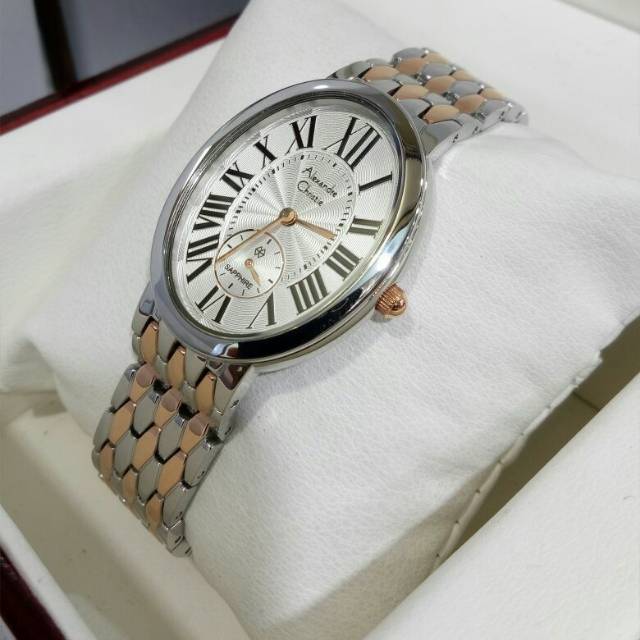 Jam Tangan Wanita Alexandre Christie Original AC-2667 Combi Silver Rosegold
