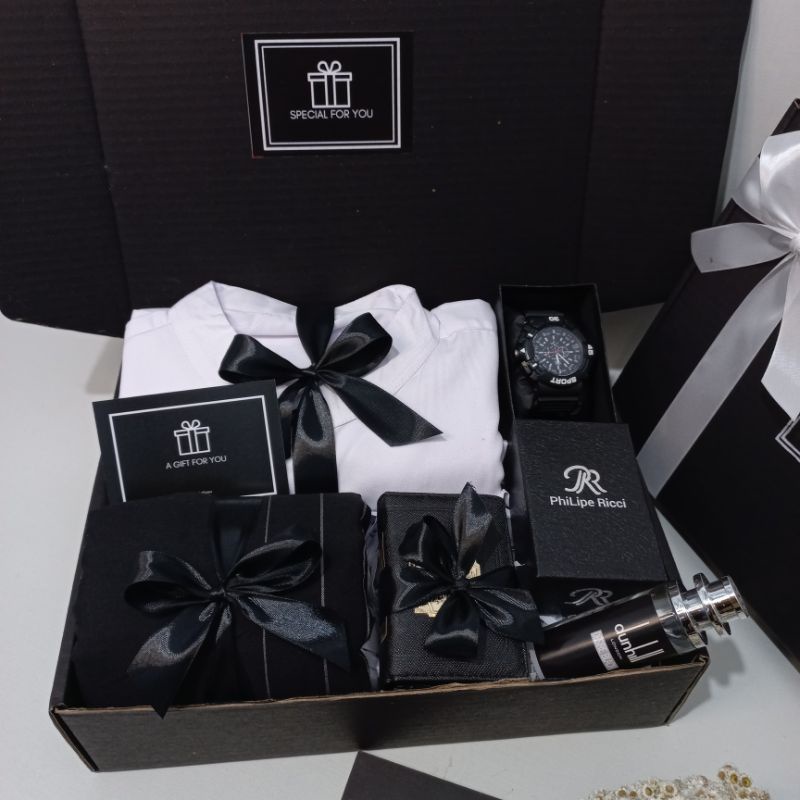 [SARUNG] HAMPERS COWOK ELEGAN BIG GIFT BOX BLACK SERIES HAMPERS IKHWAN HADIAH SARUNG COWOK JUMATAN KADO WISUDA HADIAH ULANG TAHUN