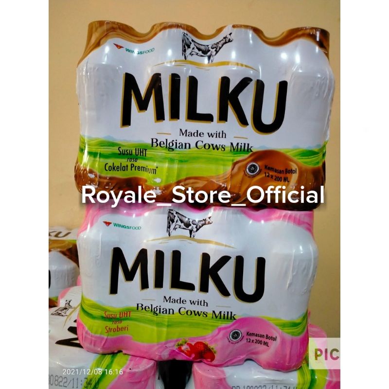 

SUSU UHT Milku 200 ml ( 1pack : 12 botol ) Termurah