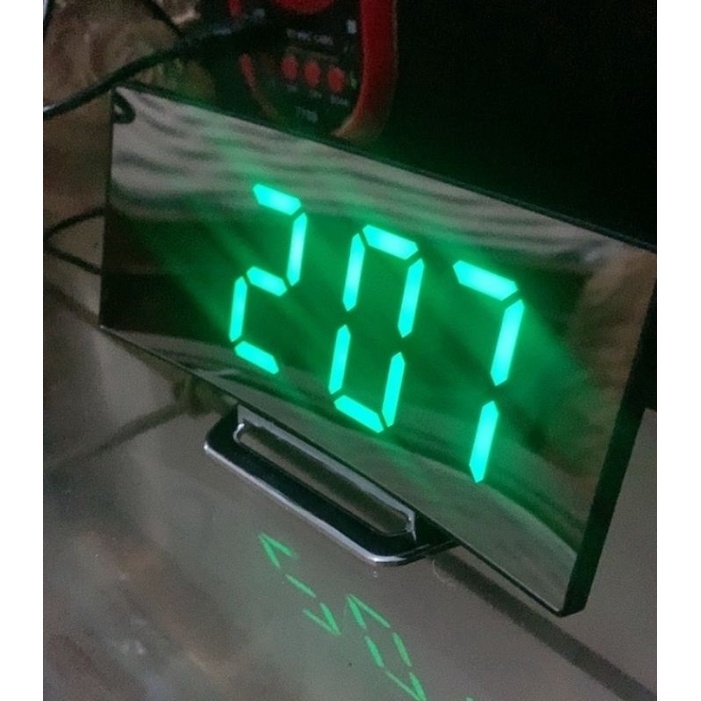 Jam Meja Digital Melengkung Mirror Alarm Clock SONIFER