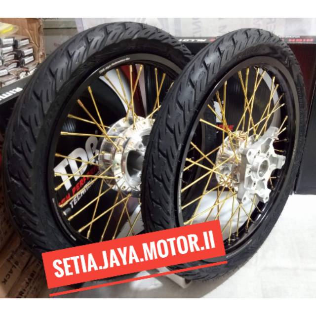 Paketan velg TDR plus ban Mx king - rx king - Rxz - Vixion new old - mx new old sepaket siap pasang