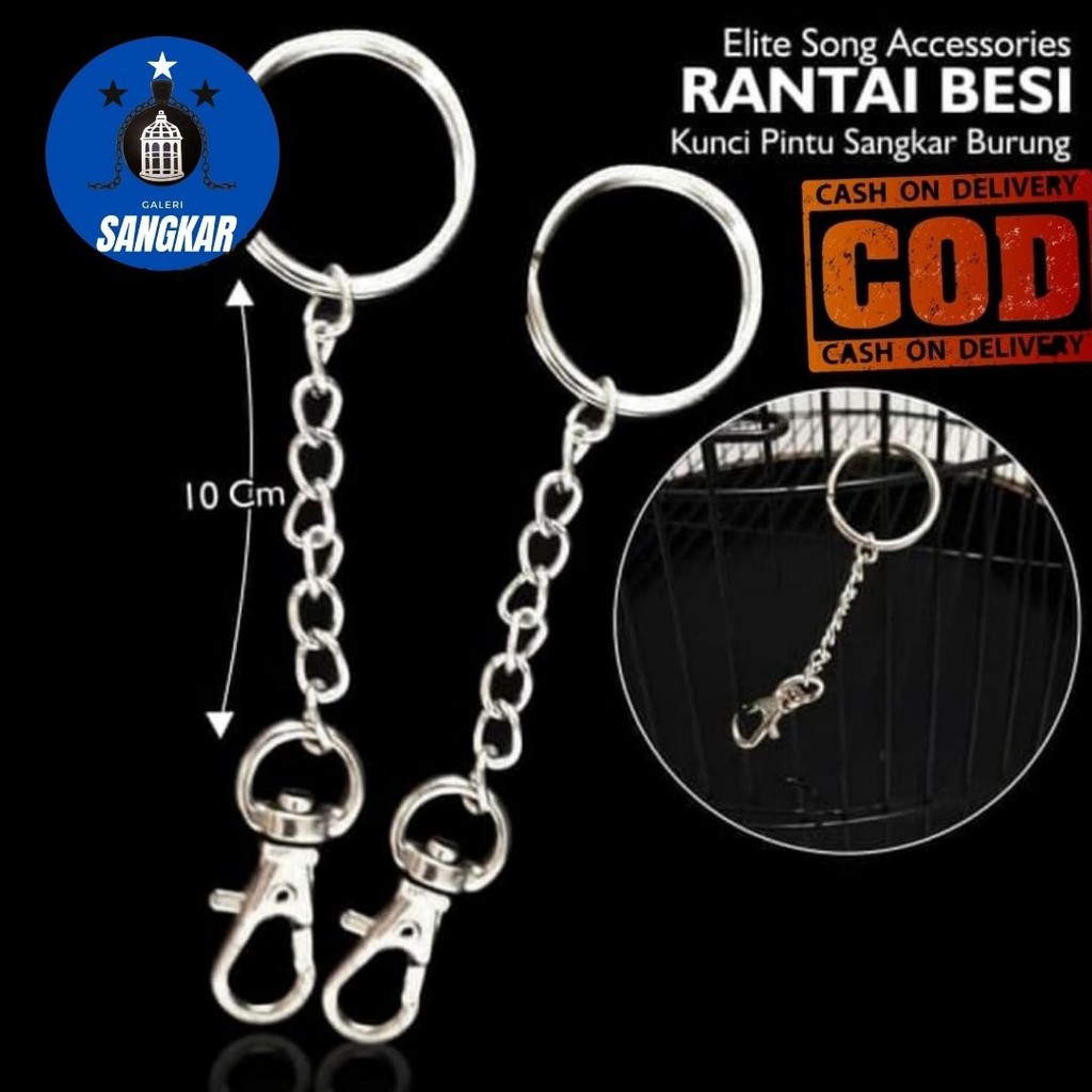 RANTAI KUNCI BESI RANTAI SANGKAR PENGAMAN GEMBOK PINTU SANGKAR KANDANG BURUNG