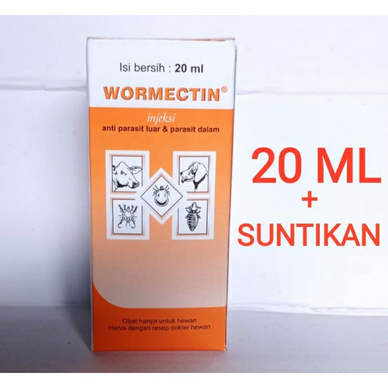 Jual WORMECTIN 20ML OBAT HEWAN Anti Jamur Parasit Cacing Gudig Scabies