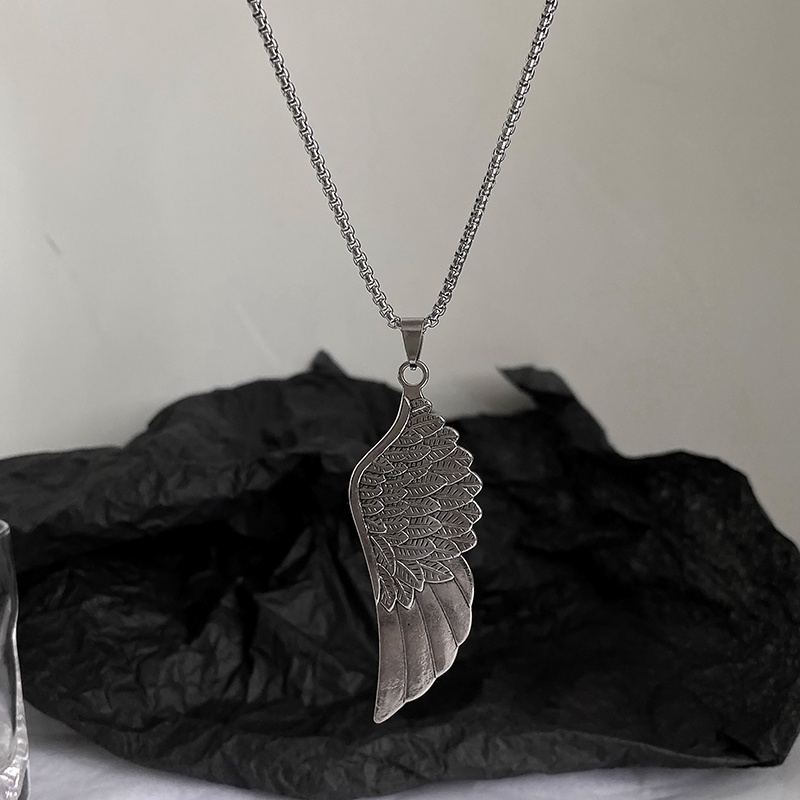 Kalung Dengan Liontin Sayap Malaikat Tahan Air Tidak Pudar Untuk Pria Dan Wanita
