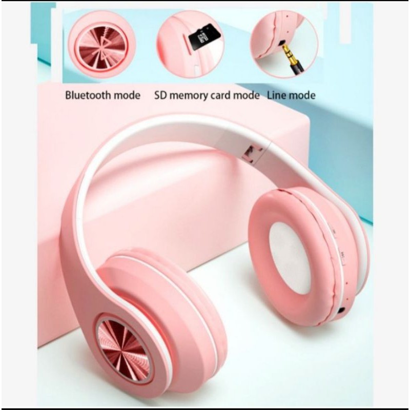 (P) Headphone Bluetooth Macaron 66BT Wireless Young Bass