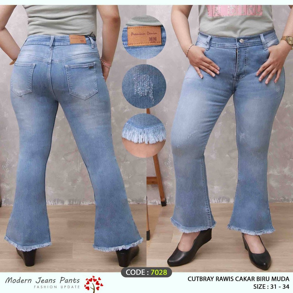 Celana Panjang Jeans Wanita Cutbray Rawis Cakar Whisker 27-30 31-34 Bisa Bayar Ditempat(COD)